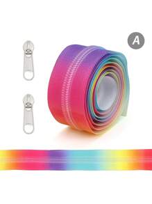 5# Nylon Gradient Zipper, (39.37inch) 1 Meter Zipper With 2 Zipper Heads, 10 Dopamine Gradient Colors, Light Gold Or Silver Zipper Pulls, Suitable For Garments, Bags, Textiles, And DIY Craft Products - Multicolor - View 13