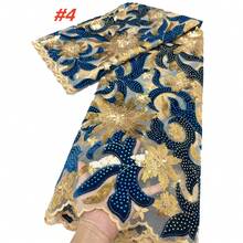 Latest French Velvet Stones Mesh Lace Fabrics 2025 High Quality Tulle Sequins African Lace Fabric For Women Evening Dress Sewing
