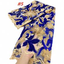 Latest French Velvet Stones Mesh Lace Fabrics 2025 High Quality Tulle Sequins African Lace Fabric For Women Evening Dress Sewing