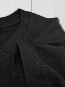 Kit 2 Men's Pink T-Shirt 100% Cotton Shirt Premium Blouse Round Neck Shoulder-To-Shoulder Reinforcement New Release - 黑色 - 查看 2