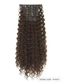 Clip In Hair Extensions Black Color 18 Clips 16 Inch Long Straight Hair Extension For Women Full Head Synthetic Hair Extensions Hairpieces 7 PCS Set - Black Brown - View 2