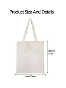 1pc Custom Made Teacher Appreciation Gift Women Canvas Tote Bag Graduation Gifts Letter Print Fashionable Tote Bag School Gift, Best Teacher Gifts Forever For Teachers Day - Beige - View 8