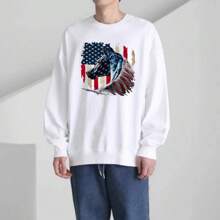 1 件美国国旗贴花马乙烯基贴花 T 恤熨烫贴纸热转印乙烯基贴片设计熨烫贴纸适用于衣服帽子枕头背包 DIY 装饰