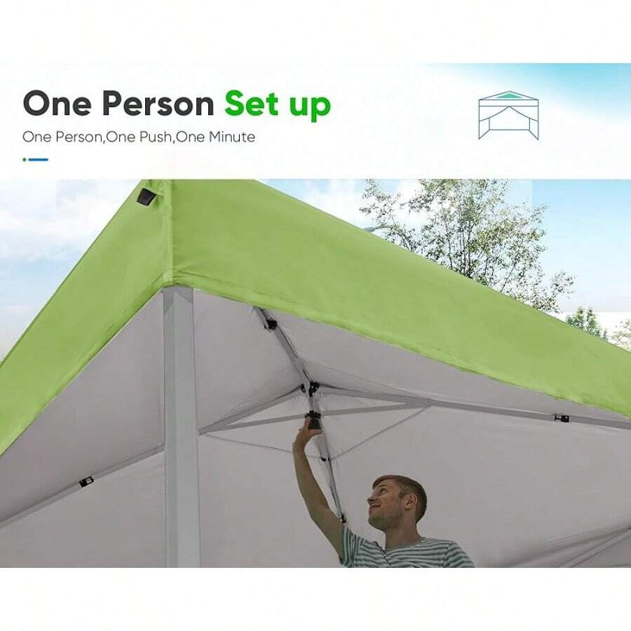 Quictent Privacy 10x10 Pop Up Canopy Tent With Sidewalls And Roll-Up Ventilated Windows, One Person Setup, Easy Outdoor Commercial Event Gazebo Shelter Enclosed Waterproof, Bonus 4 Sandbags (Beige) - Green - View 1