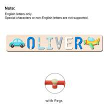 [Customized Puzzle] 1pc Personalized Name Puzzle, Wooden Name Puzzle, Automotive Style, Suitable For Christening, Birthday, Christmas, New Year Gifts, Supporting Only English Letters, Exquisite 1st Birthday Gift For Boys And Girls - Multicolor - View 11