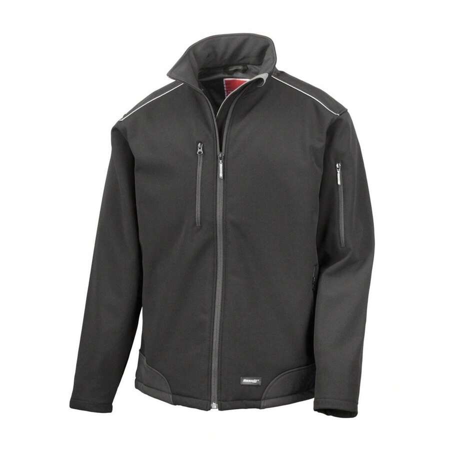 Result Mens Ripstop Soft S Breathable Jacket (Black/Black) - 93% Polyester/7% Elastane - Black - View 1