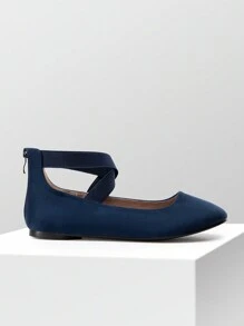 Women Flats Shoes Elastic Crossover Ankle Straps Ultra Soft Comfortable Dress Casual Elegant Style Party Dancing Ballet Flats - 海軍藍 - 查看 7