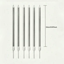 6 piezas de velas rectas de colores dorado champán/plateado/variados, velas decorativas de alta calidad para pastel de cumpleaños, adecuadas para cumpleaños, fiestas, bodas, días festivos, decoración de habitación