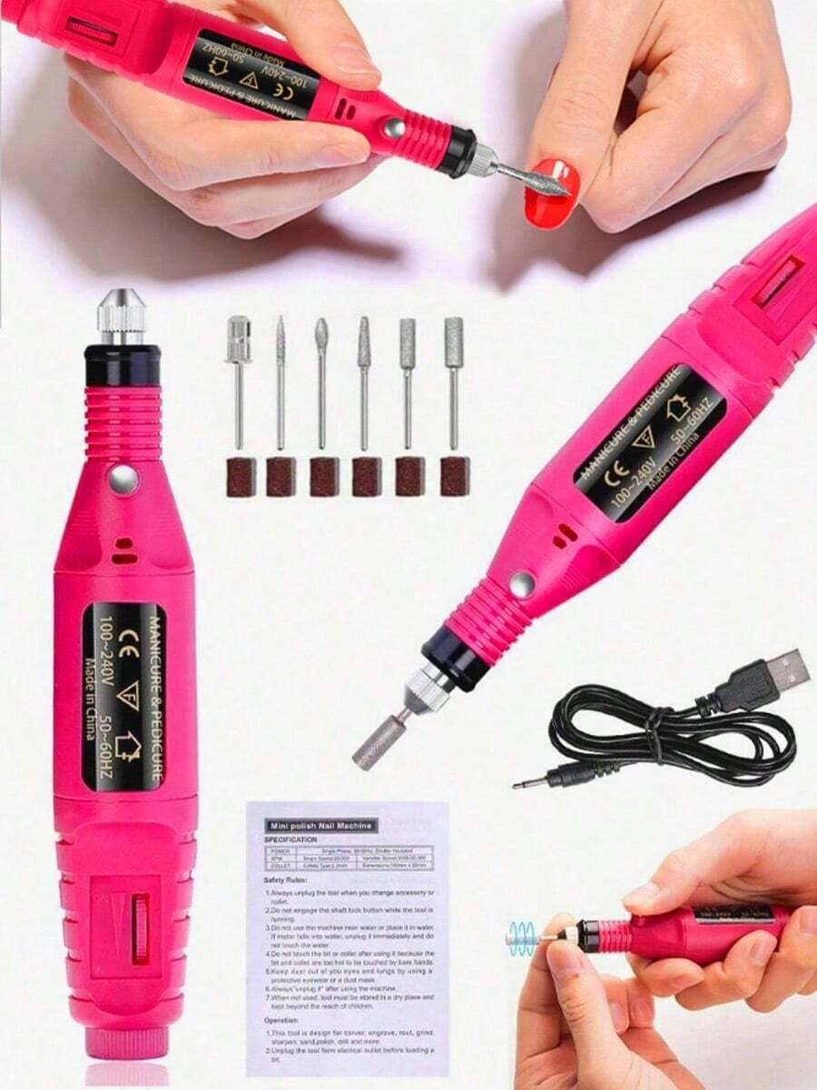 Juego eléctrico profesional de pulidor de uñas Incluye taladro y anillo lijador, herramientas portátiles de manicura, quita callos multifuncional y pulidor de uñas, accesorios completos de manicura y pedicura, colores enviados al azar,Navidad, Regalo de Navidad, Invierno, Día de Acción de Gracias, Decoración Navideña, Maquillaje, Fiesta, Playa, Viajes, Ropa de Vacaciones, Rosa, Años 2000, Venta, Ofertas, Camping, Exterior, Regalo. - Multicolor - Ver 1