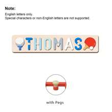 1 PC Customized Name Puzzle, Customize Your Name, Multiple Colors, Can Be Matched With Cute Elements, Wooden Educational Early Learning Toys, Baby Christening Anniversary Gift