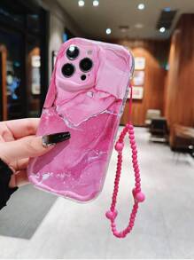 2 sztuki Przezroczyste Tłoczone Tie Dye Różowy Marmurowy Wzór Z Różowym Sercem Smycz Etui Na Telefon Kompatybilne Z iPhone 15 Pro Max, Kompatybilne Z iPhone 14/Pro/14 Mini, 13/12/13 Mini Wstrząsoodporne Ochronne Etui, iPhone 11 Pro, XR/15/15 Pro/15 Plus/X/XS/XR, Słodkie Kompatybilne Z iPhone 16/16 Pro/16 Pro Max/16 Plus