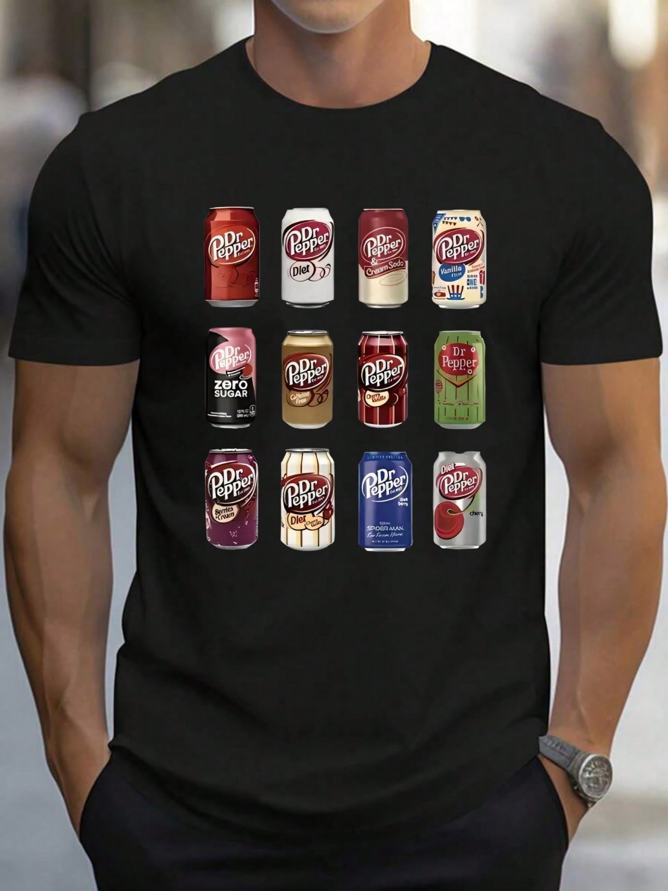 Cool Vintage Soda Canned  Dr. Pepper Shirt Soda Shirt Pop Shirt  Gift For Men Casual Digital Print Pure Heavy Cotton T Shirt