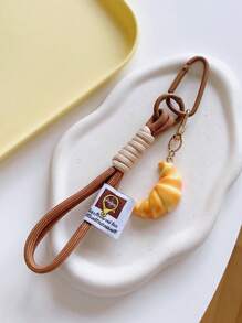 迷你仿制食品钥匙扣 手工 PVC 仿真羊角面包钥匙链 可爱钥匙圈吊坠 三明治热狗汉堡仿真吊坠钥匙链 钥匙圈吊坠汉堡手工饰品 可挂在包包钥匙上 女士新奇钥匙扣配件，芝士汉堡汽车钥匙扣 - 彩色 - 查看 9