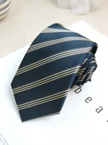 1件休闲条纹轻质商务涤纶（涤纶）斜条纹四季衬衫男士领带 - 彩色 - 查看 12