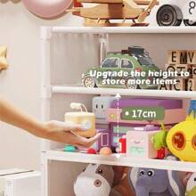 1pc Children's Toy Storage Cabinet, Floor Household Storage Rack, Dustproof Storage Cabinet, Large Capacity Wall Storage Cabinet - White - View 11