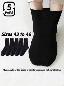 5 Pairs Men's Thin Crew Socks, Moisture-Wicking, Breathable, Classic Colors For Business And Casual Wear, Spring/Summer, Fall