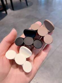 3Pcs Simple Matte Claw Clips In Black & Off‑White. Securely Hold Stray Hairs, Great For Half‑Up Hairstyles For Daily Wear. - Multicolor - View 4