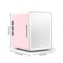 4L Mini Beauty Fridge With Adjustable LED Light Mirror, Dual-Cooling For Cosmetics And Food Storage, Portable Mini Refrigerator For Bedroom, Office And Car Use - View 10