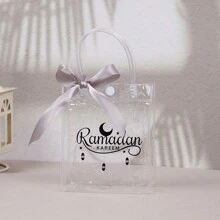 5 sztuk Eid Mubarak torba prezentowa Ramadan Kareem woreczek z tworzywa sztucznego woreczek na ciasteczka i cukierki muzułmańskie islamskie artykuły dekoracyjne na imprezę Ramadan