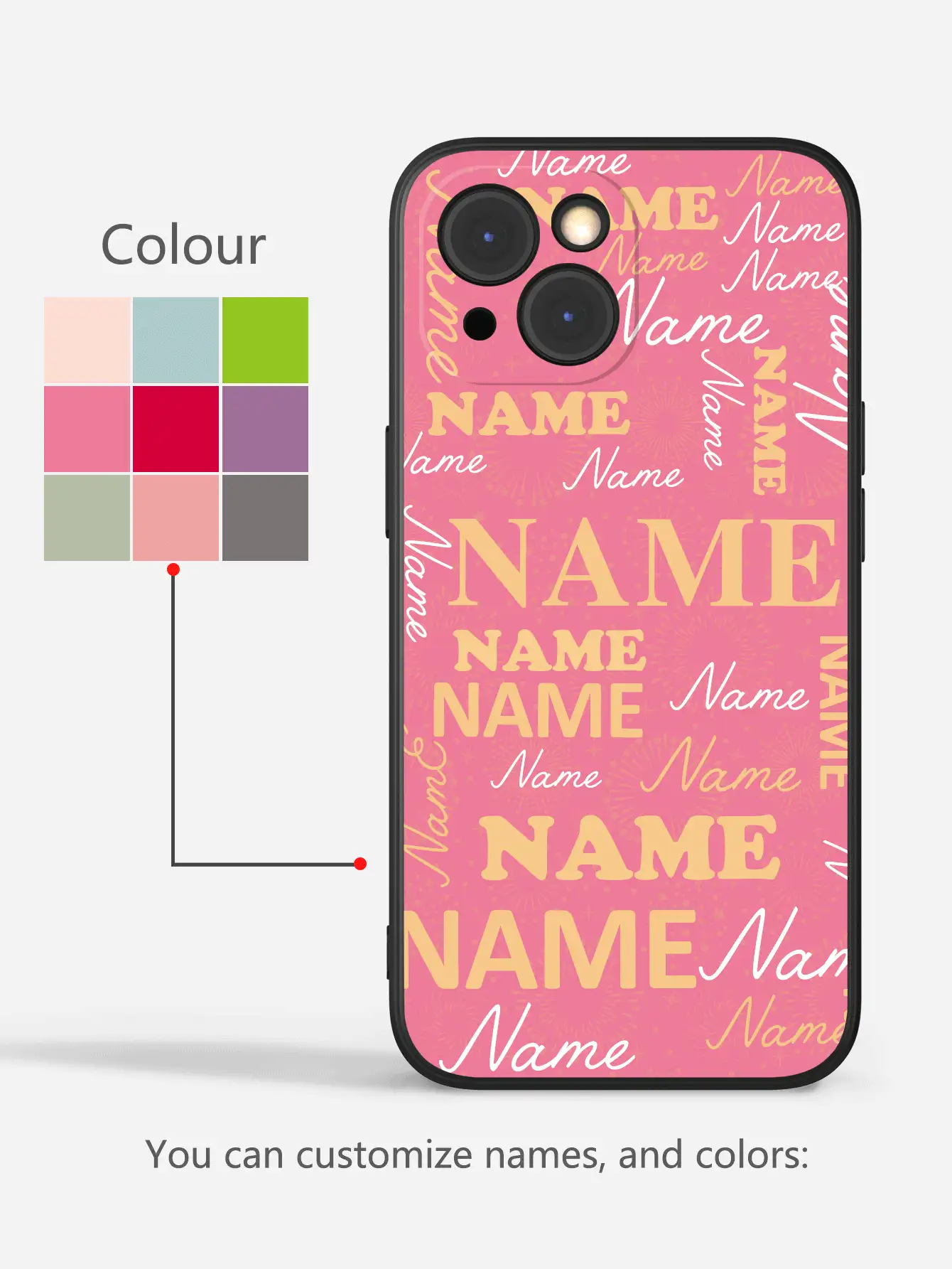 1 件时尚个性化黑色软手机壳，可定制各种生活、家庭、风景、婚礼照片 - 黑色 - 查看 2