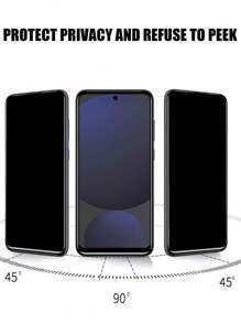 2 piezas Set compatible con la serie, película protectora de pantalla de privacidad de serigrafía, protección de la privacidad lateral de 28 grados, borde curvo de vidrio templado 3D, anti-rotura, compatiblecon Galaxy S21FE/Galaxy S23FE /Axy A54/Aaky A06/Xamy S25 Ultra, transparente, libre de burbujas, privacidad, huella antifibras, regalo para cumpleaños/Pascua/Día del Presidente/Navidad, teléfono protector de teléfono antip, protector, accesorios de pantallas - Negro - Ver 2