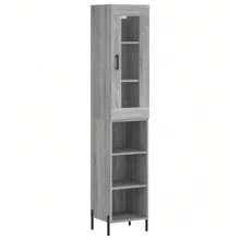 Highboard Grey Sonoma Engineered Wood Storage Cabinet 34.80 Cm Modern Design - Grey - View 2