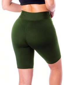 Bermuda Plus Size Suplex Poliester Academia Ciclista GG G1 G2 G3 - Green - View 2