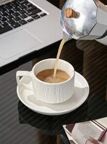 1 件陶瓷咖啡杯碟马克杯茶杯水杯瓶家居厨房房间装饰家用餐厅客厅用于茶、咖啡、牛奶、果汁，适用于户外、婚礼、派对、礼物、圣诞节、生日装饰、周年纪念、午餐盒、便当盒、返校