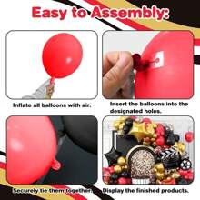 123pcs Movie Night Balloon Garland Arch Set, Red Black Gold Balloons With Camera Clipboard Star Popcorn Aluminum Film Balloons, Happy Birthday Party Background Banner Has A Variety Of Sizes For You To Choose Separately, Perfect For Birthday Parties, Anniversaries, Movie Theme Party Decorations Supplies (Ps: Balloons And Background Cloth Are Sold Separately!)