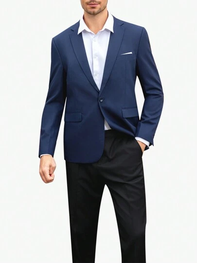 CLOUDSTYLE Men's Plain Notched Lapel Casual Business Suit Jacket