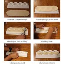 Plastic Dumplings Mold Cutter Ravioli Mold DIY Dumplings Mold Manual Dumplings Maker Ravioli Mold Dough Press Cooking Dumplings Machine Make Ravioli D - White - View 4