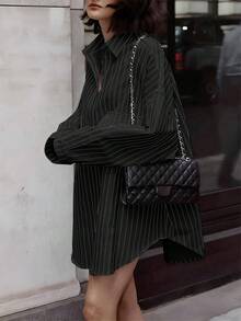 Camisas de manga larga negras para mujer, sencillas y con estilo para uso diario casual - Negro - Ver 2