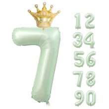 40 英寸橄榄绿色数字和皇冠组合气球，圣诞节 - 橄欖綠 - 查看 8