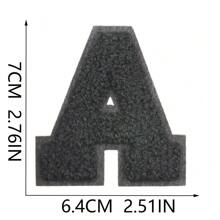 7CM，1 件，26 件，蓝色补丁，黑色补丁，粉色补丁，白色和黑色补丁，26 个蓝色英文字母 A-Z，闪亮字母时尚补丁，DIY 缝纫表达爱意，服装、裤子、帽子、牛仔裤、钱包等的独特装饰。 - 黑色 - 查看 16