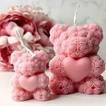 1pc Handmade Aromatherapy Candle Valentine's Day Love Bear Aromatherapy Candle - Romantic Home Decoration, Suitable For Date Nights And Gift Giving