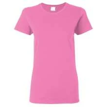 Gildan Ladies/Womens Heavy Cotton Missy Fit Short Sleeve TShirt (Azalea) - 100% Cotton - 藕粉色 - 查看 1