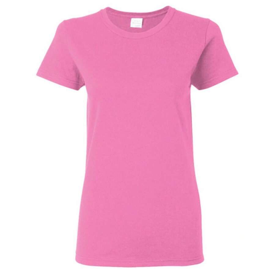 Gildan Ladies/Womens Heavy Cotton Missy Fit Short Sleeve TShirt (Azalea) - 100% Cotton - 藕粉色 - 查看 1
