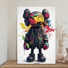 KAW Creative Modern Graffiti Style Canvas, Hip Hop Culture Wall Decor, Suitable For Bedroom, Kitchen, Dining Room, Living Room, Office, And Other Home Wall Decorations - Framed(框架) - 查看 2