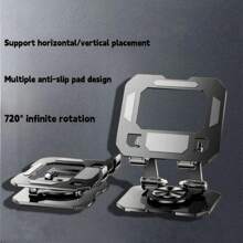 360° Rotating Universal Mobile Phone Tablet Holder Adjustable Lifting Foldable Non-Slip Desktop Stand For Phone And Tablet - Silver - View 2