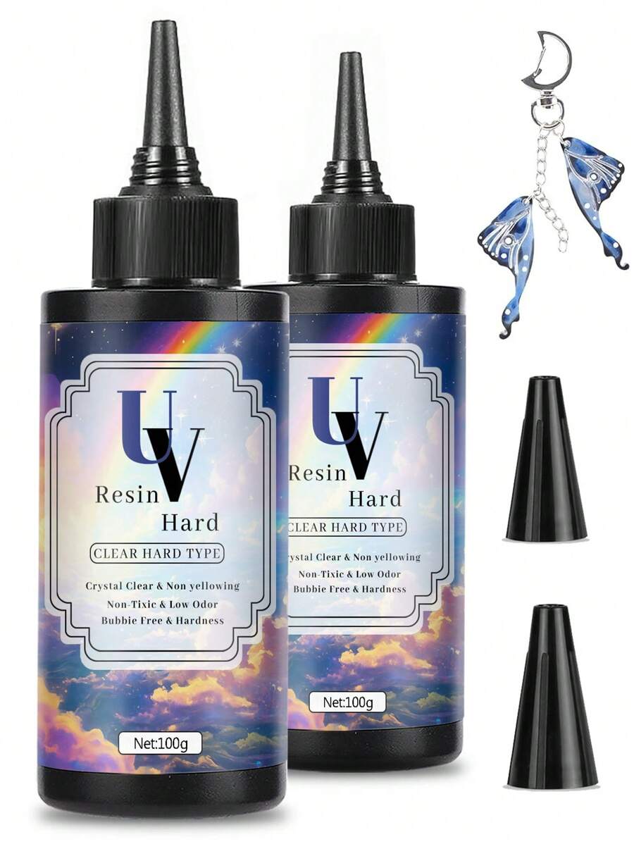 100g-500gUV Resin Glue Transparent Epoxy Resin UV Glue Ultraviolet Curing Quick Drying Adhesive UV Lamp DIY Resin Jewelry Making Supplies