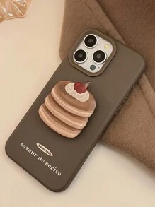 1 pieza Estuche protector de teléfono vintage, estilo dibujos animados lindo y suave, con soporte, compatible con las series Apple 16/15/14/13/12/11, adecuado para otoño/invierno