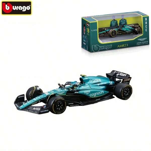 Burago 1/43 Maßstab Aston AMR23 Rennwagen #14 Fernando Alonso Diaz Legierung Automodell Rennwagen Sammlerstücke Weihnachten Geburtstag Neujahr Geschenke