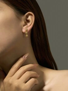 ANDYWEN 1 套 925 纯银太阳吊坠耳环和项链休闲优雅珠宝适合女士日常佩戴