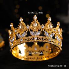 1 pezzo Tiara e corona in cristallo per donna, diadema con strass per festa, ballo, nozze, accessori per capelli, gioielli, corona, tiara, regalo - Multicolore - Visualizzare 15