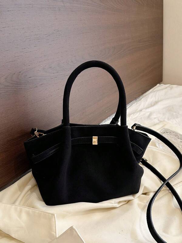 Sac fourre-tout rétro mat pour femmes, nouveau sac à main de navette minimaliste pour l'automne/hiver, sac d'épaule et sous le bras style