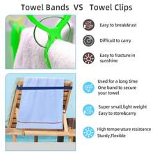 Monalife 4pcs Towel Bands For Beach,Pool&Cruise Chairs, Beach Towel Bands-Windproof Beach Chair Towel Bands Clips For Cruise Ship Essentials,Elastic Towel Holder Strap,Summer Chair Bands For Beach Towels