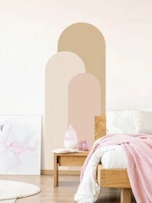 SUPSTICKER 1/2片 摩兰风格极简元素艺术翻新拱形壁画墙贴，极简几何分层拱形自粘墙贴，防水可移除壁纸，适用于客厅、卧室，47.24*19.69英寸