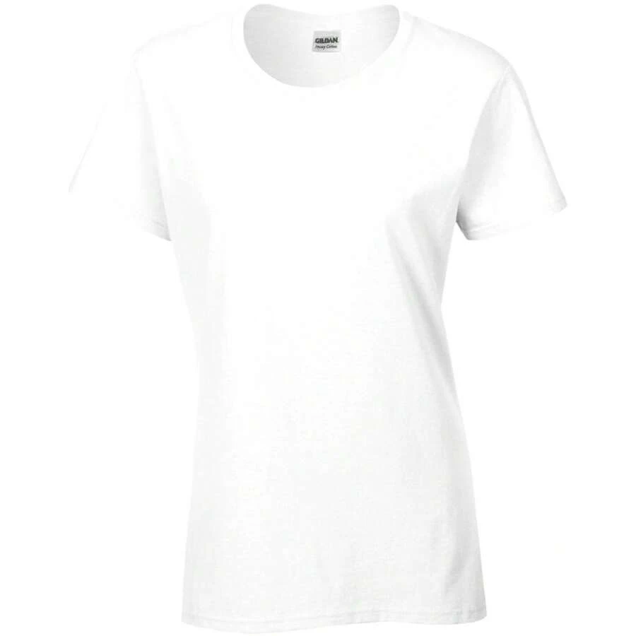 Gildan T-shirt a maniche corte bianca, vestibilità Missy, in cotone pesante, per donne/signore - Bianco - Visualizzare 1