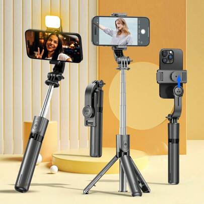 AXNEN Portable Selfie Stick, Extendable Selfie Stick Tripod With Wireless Remote And Tripod Stand, Lightweight And Compact, Compatible With IPhone 15 14 13 12 Pro Xs Max X 8Plus, Android, GoPro