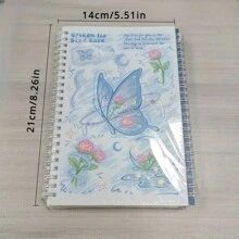 4pcs/Set 480-Page Rose & Butterfly A5 Spiral Bound Notebooks - Personalized Design With Perforated Lines, Perfect For Students & Romantics, Ideal For Journaling, Writing & Creative Expression